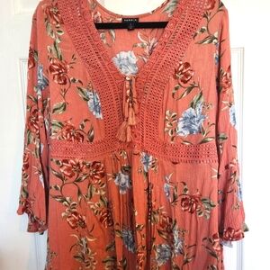 Floral Bell Sleeve Blouse